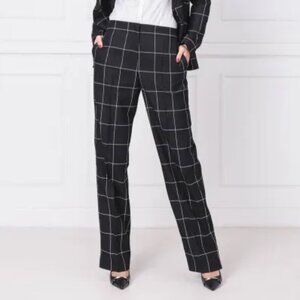 HUGO HUGO BOSS pants trousers Sz 8 STUNNING LOW LEG DETAILS black plaid $375 GEM